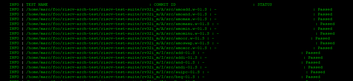 My try at running the riscv-arch-test using RISCOF against my RISC-V emulator.