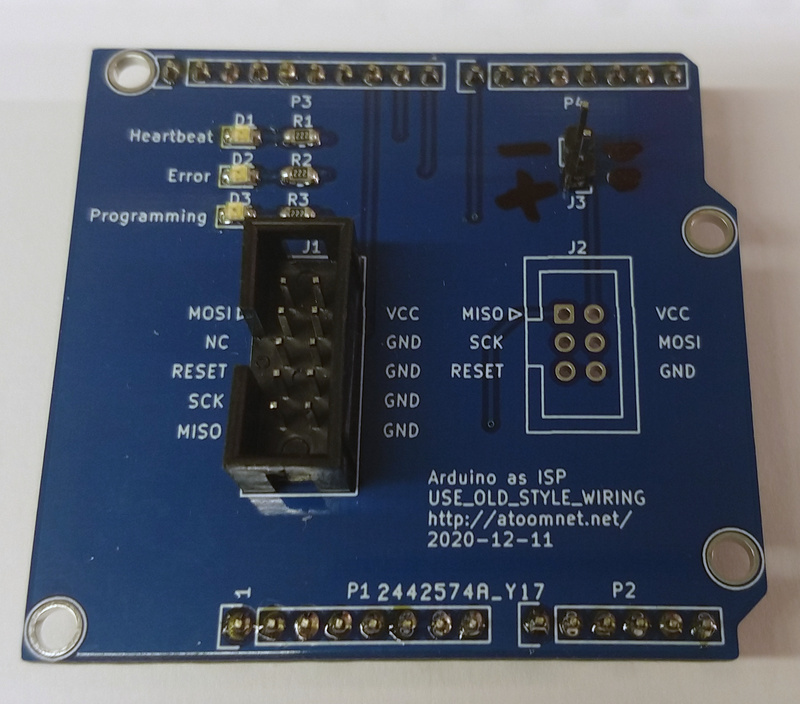 Arduino as ISP shield created with Kicad.