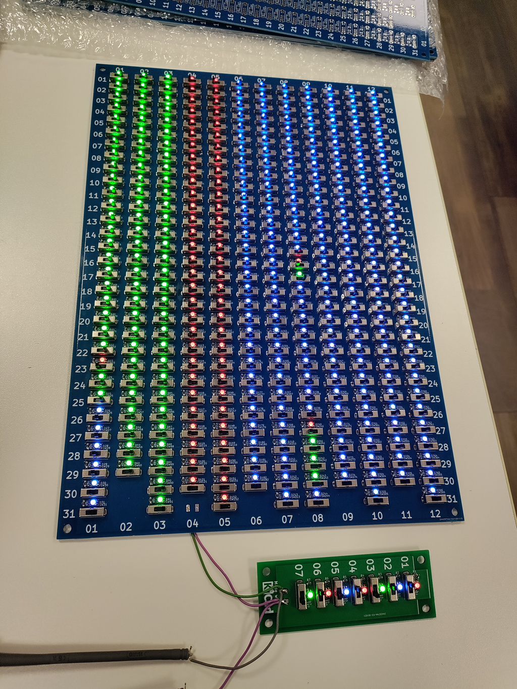 Motivational Board, track something year round with RGB-leds and switches.