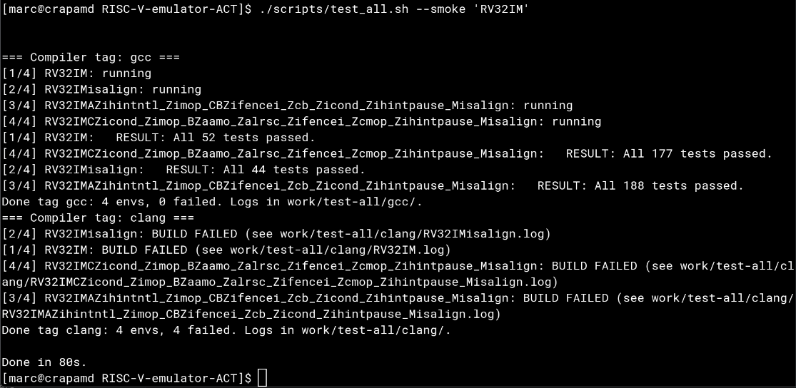 RISC-V Architectural Certification Tests with supporting tools in a container.
