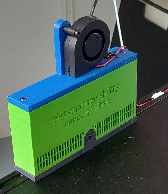 A carbon airfilter designed to hold carbon pellets.